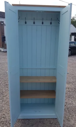 **2 Door Hallway, Utility, Cloak Room Storage Cupboard with Hooks and Shelves (40 cm deep) ALL  SIZE VARIATIONS