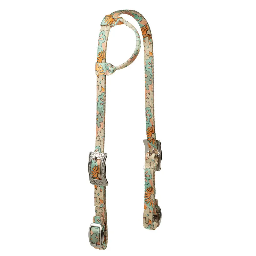 35300-01 Weaver Leather Patterned Polyester Sliding One Ear Headstall