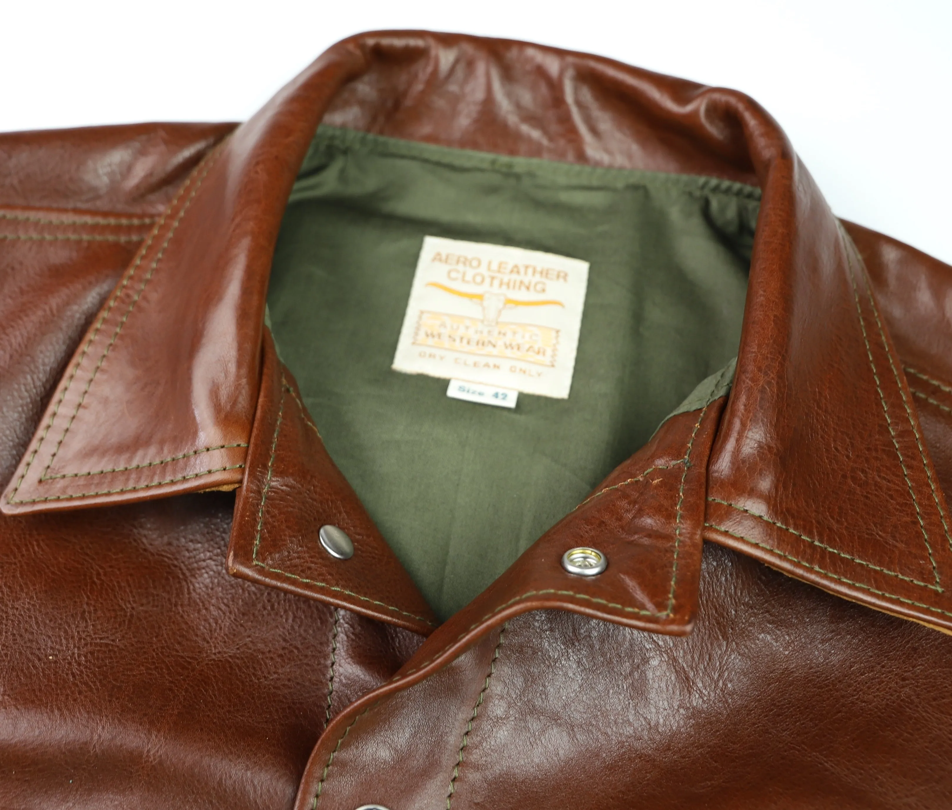 Aero 557XX Type 3 Jean Jacket, size 42, Russet Badalassi Cowhide