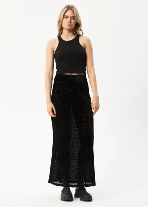 AFENDS Womens Echo - Sheer Maxi Skirt - Black