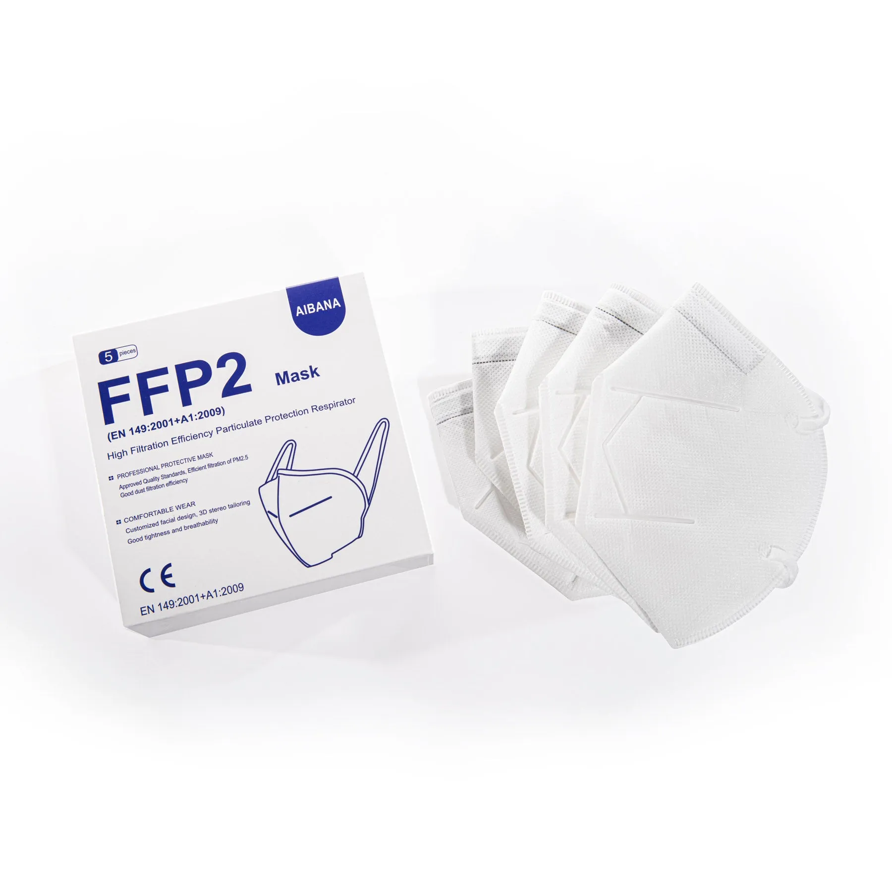 Aibana FFP2 Respiratory Face Masks - 5 Pack