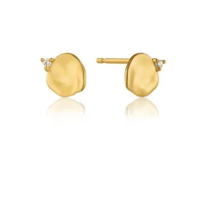 Ania Haie Gold and CZ crush disc stud earrings