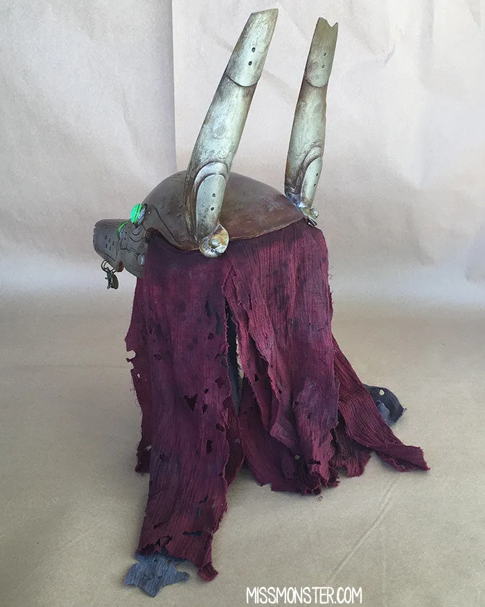 ANUBOT HEADDRESS- RUSTED IRON WITH LIGHT UP EYES