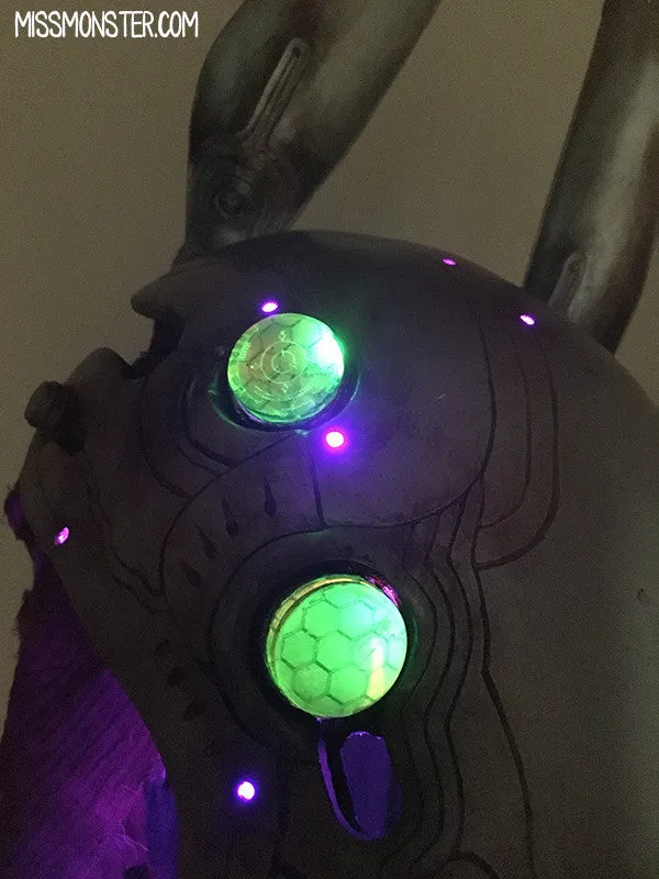 ANUBOT HEADDRESS- RUSTED IRON WITH LIGHT UP EYES