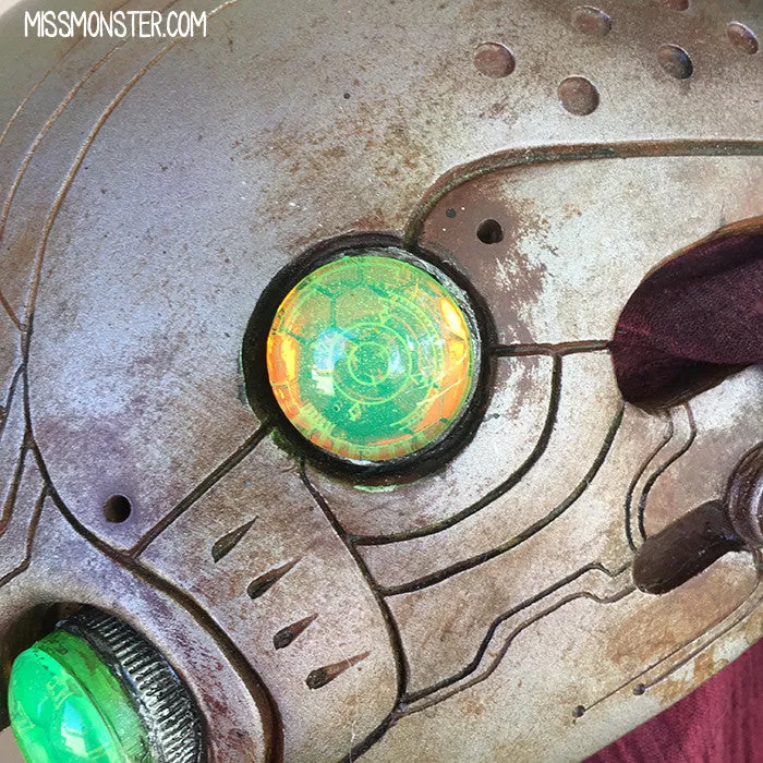 ANUBOT HEADDRESS- RUSTED IRON WITH LIGHT UP EYES