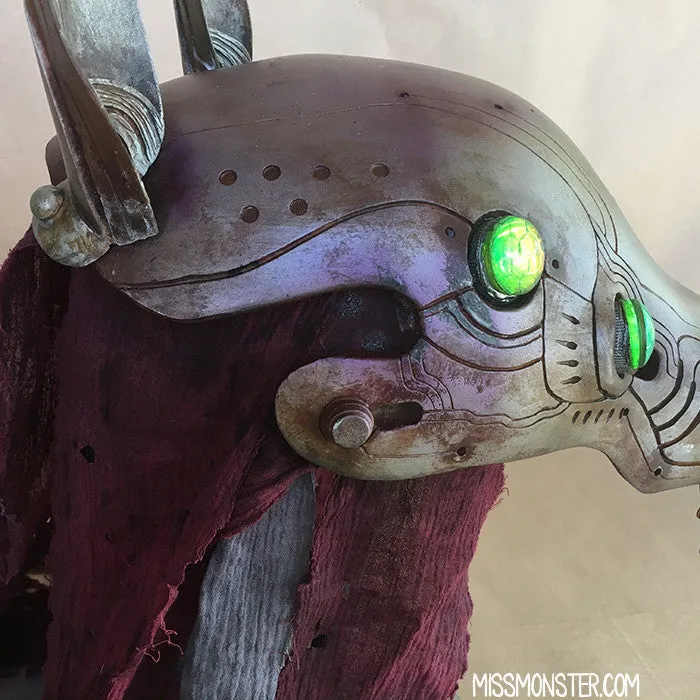 ANUBOT HEADDRESS- RUSTED IRON WITH LIGHT UP EYES