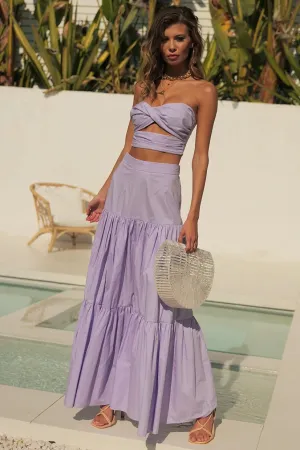 Ayla lilac top and maxi skirt (sold as separates)