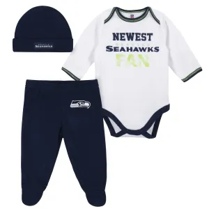 Baby Boys Seattle Seahawks 3-Piece Bodysuit, Pant and Cap Set