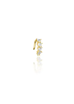 Basket Heart CZ Stone Ear Cuff (L519)