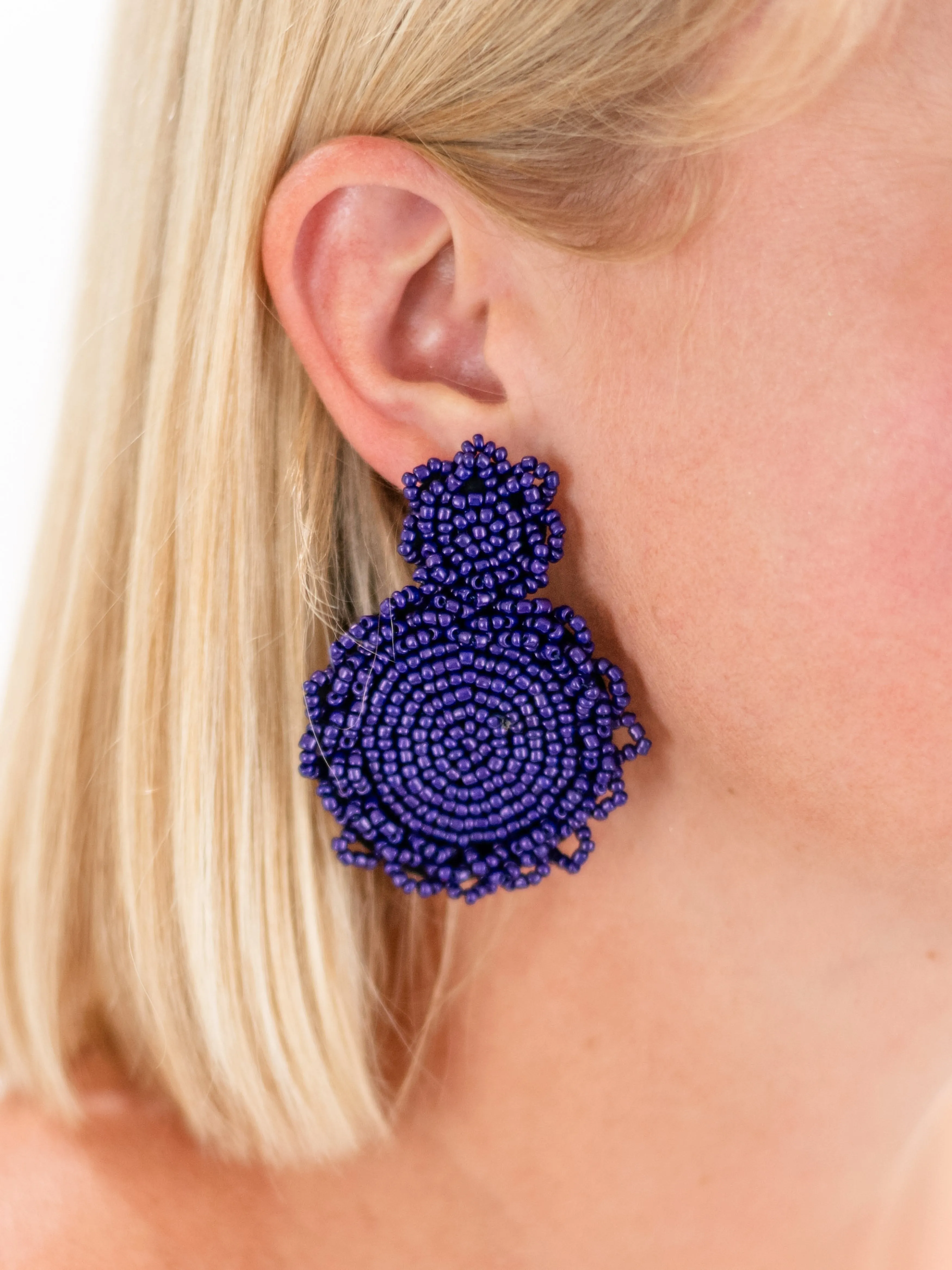 Beaded Double Circle Earrings