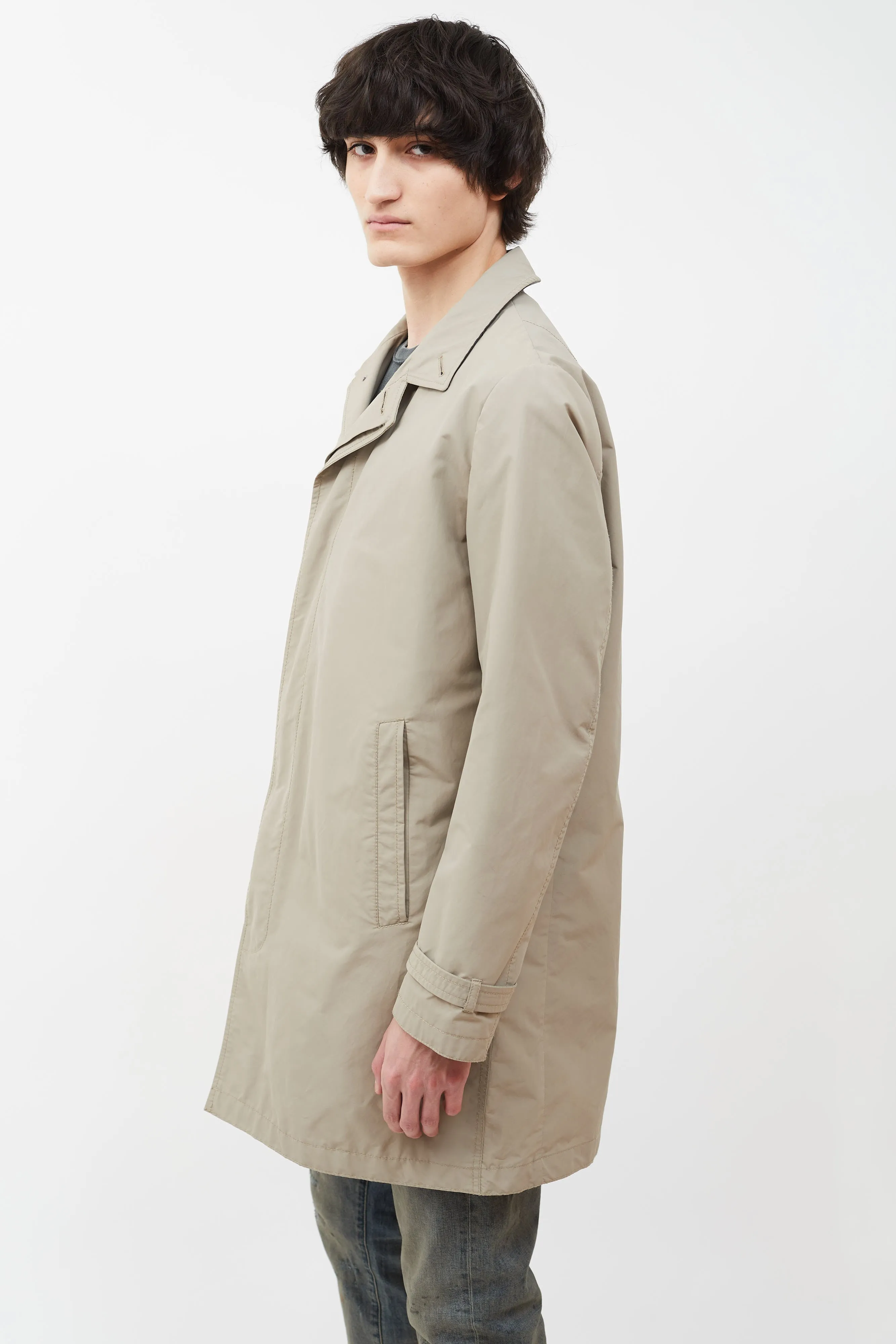 Beige Nylon Bruiser Trench Coat