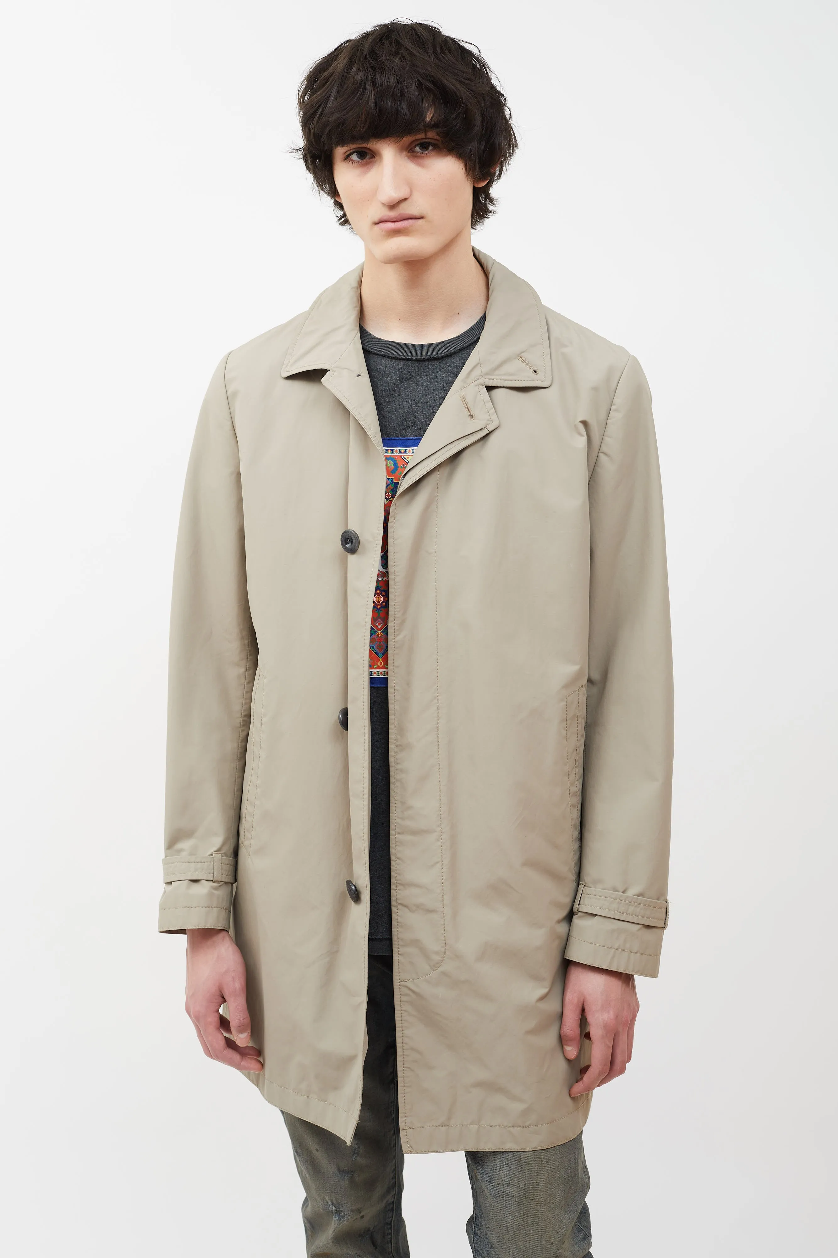 Beige Nylon Bruiser Trench Coat