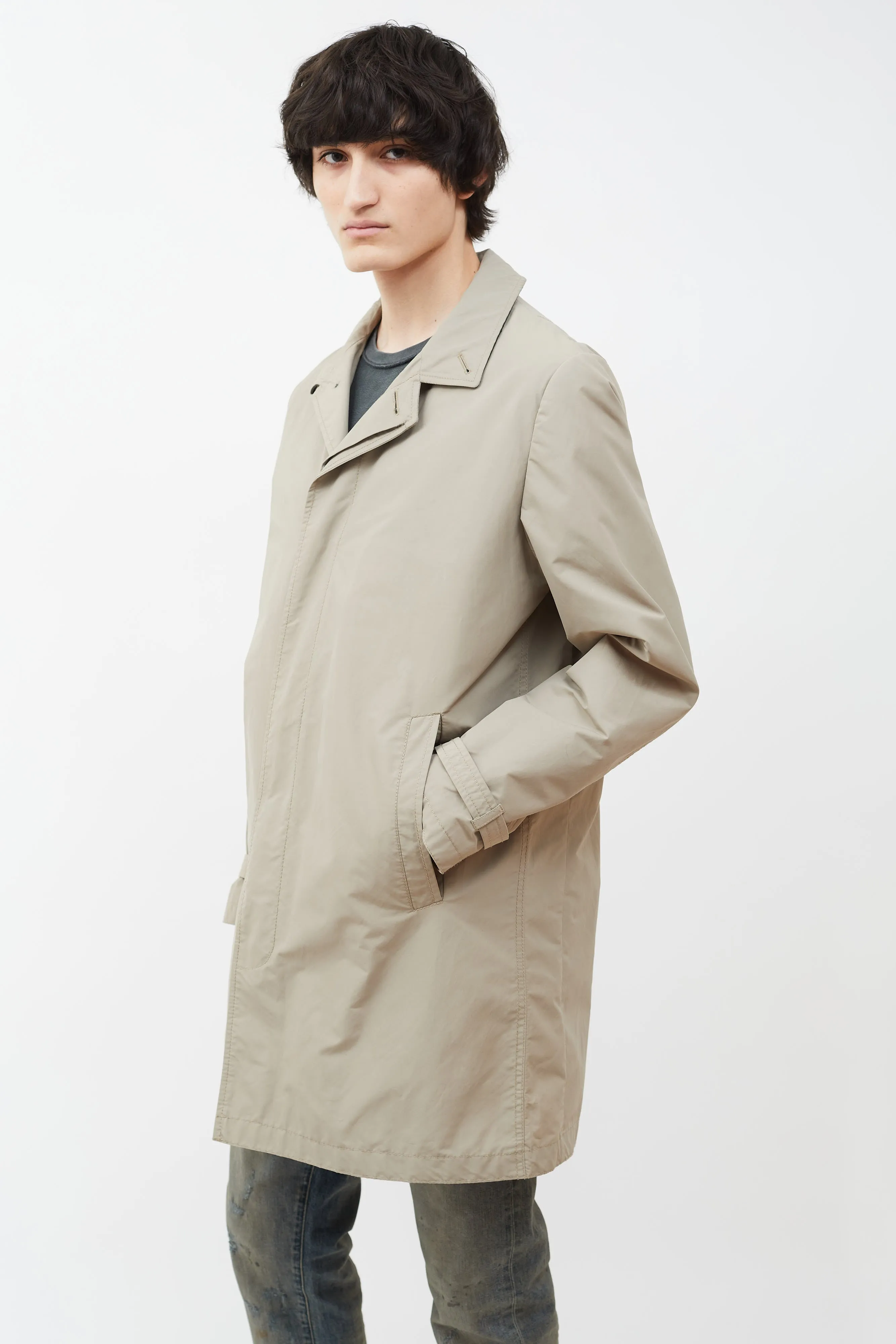 Beige Nylon Bruiser Trench Coat