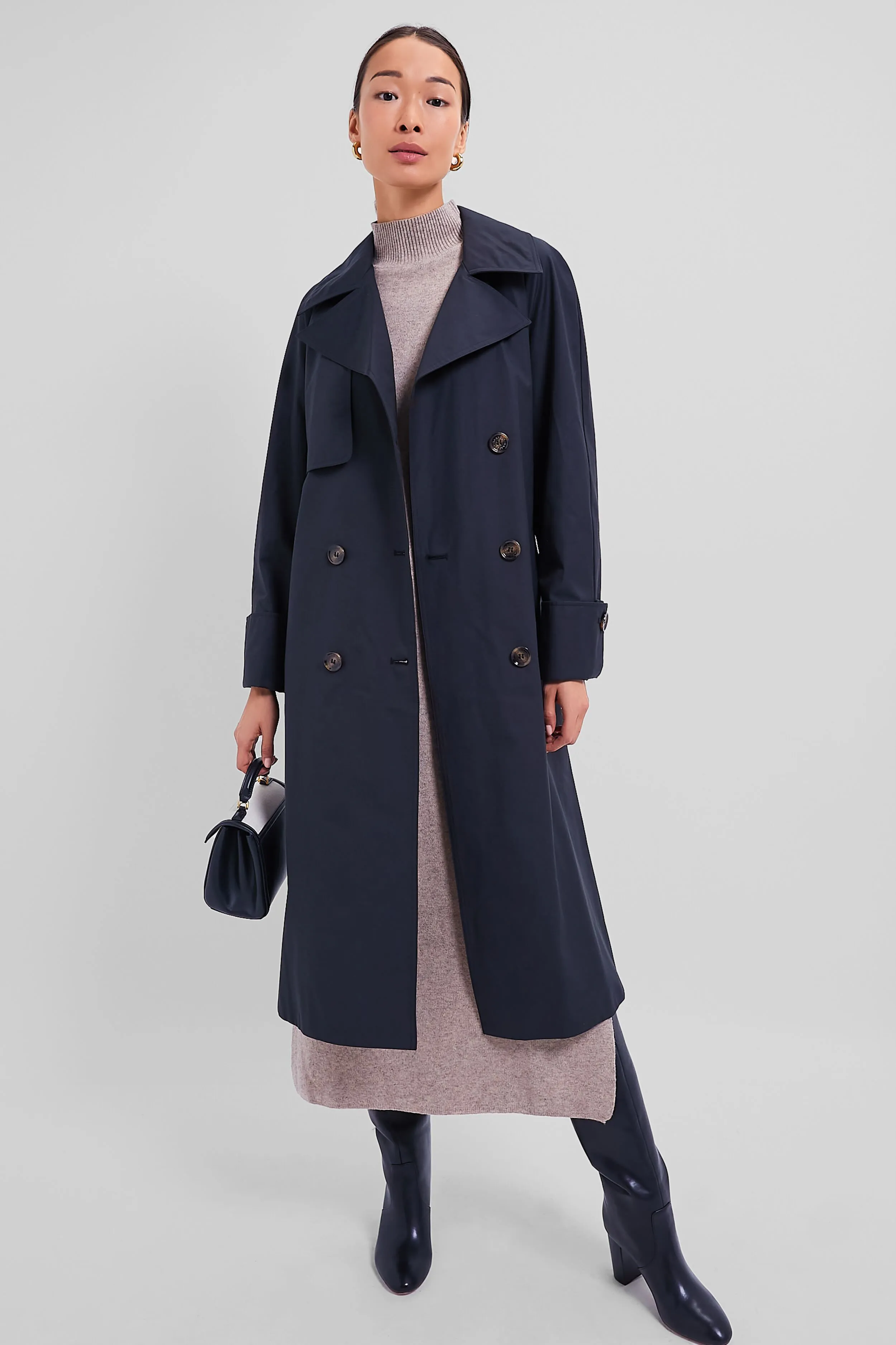 Black Gwyn Showerproof Trench Coat