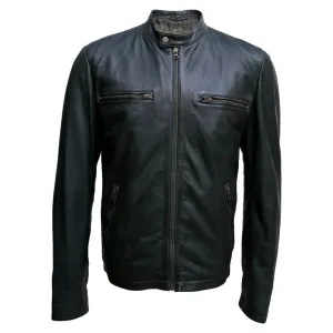 Black Leather Racer Jacket