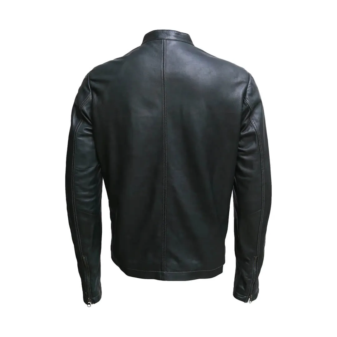 Black Leather Racer Jacket