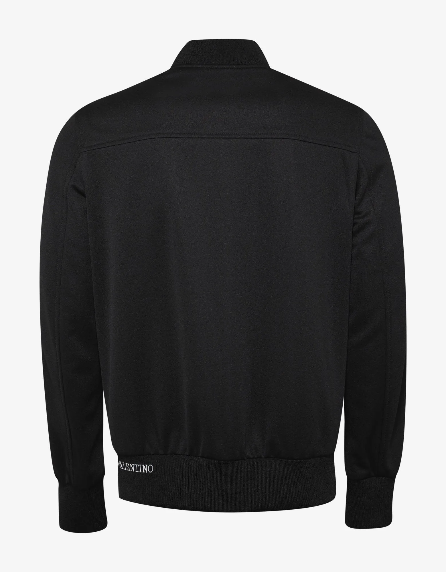 Black Track Jacket with Tonal Stripes