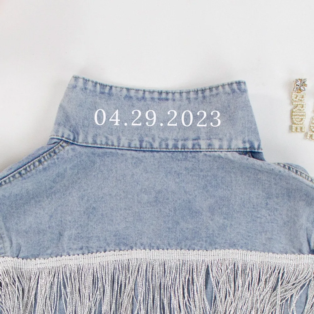 (Blue Fringe) Bridal Denim Jacket Gifts