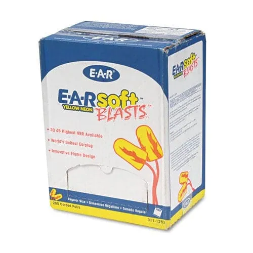 Box - 3M™ E-A-Rsoft™ Yellow Neon Blasts™ Corded Earplugs (100 Pairs | SLC80 23dB, Class 4)