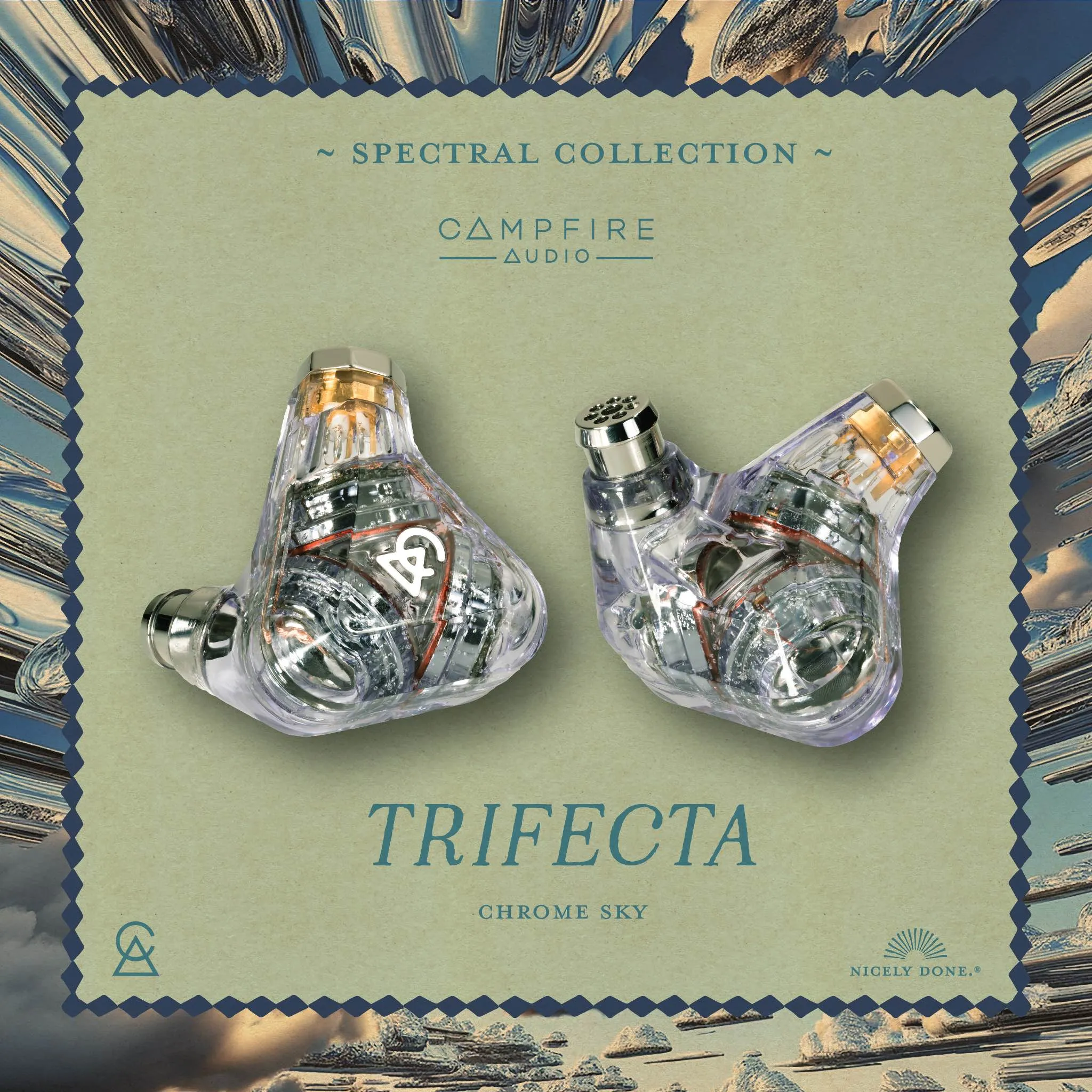 Campfire Audio Trifecta Chrome Sky | Triple Dynamic Universal IEMs