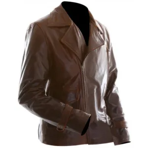 Captain America Evans Brown Motorcycle Leather Jacket