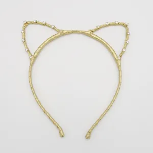 cat ear headband rhinestone embellished hairband crystal wrapping woman hair accessory