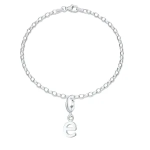 Children's Silver Initial Charm Bracelet