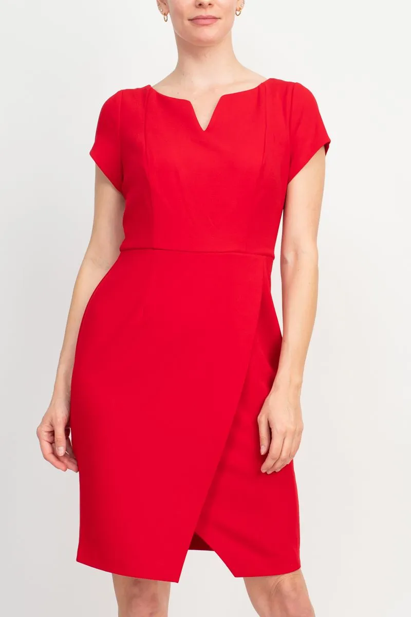 Connected Apparel Matte Jersey Sheath Dress - Apple Red