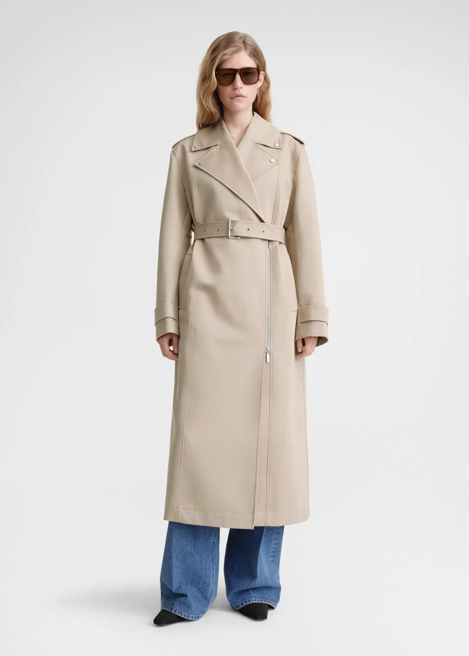 Cotton biker trench fawn