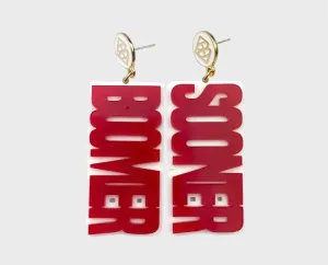 Crimson & White Boomer Sooner Earrings