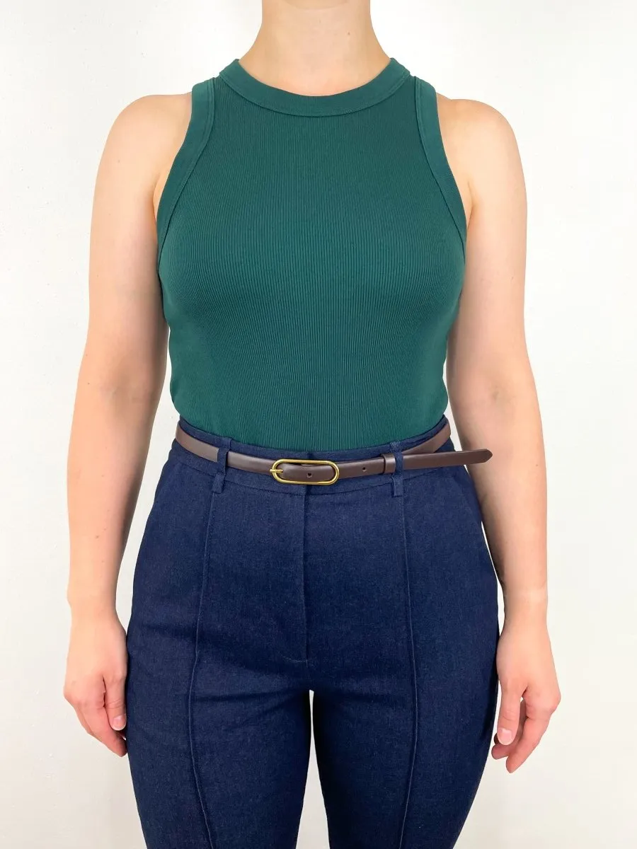 Cropped Jordyn Tank in Pine