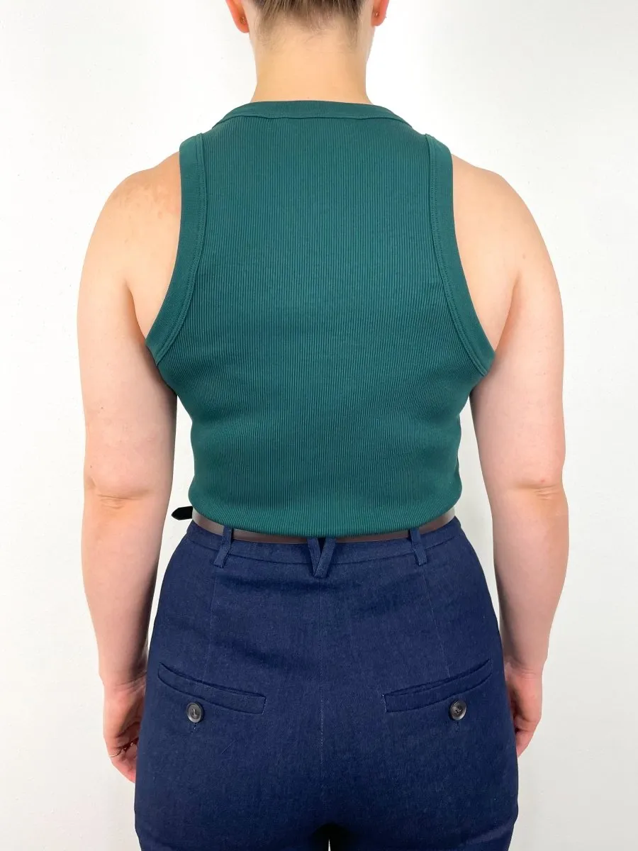 Cropped Jordyn Tank in Pine