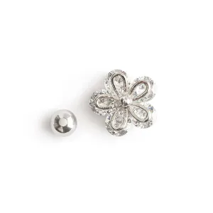 Crystal Flower Helix Single Earring