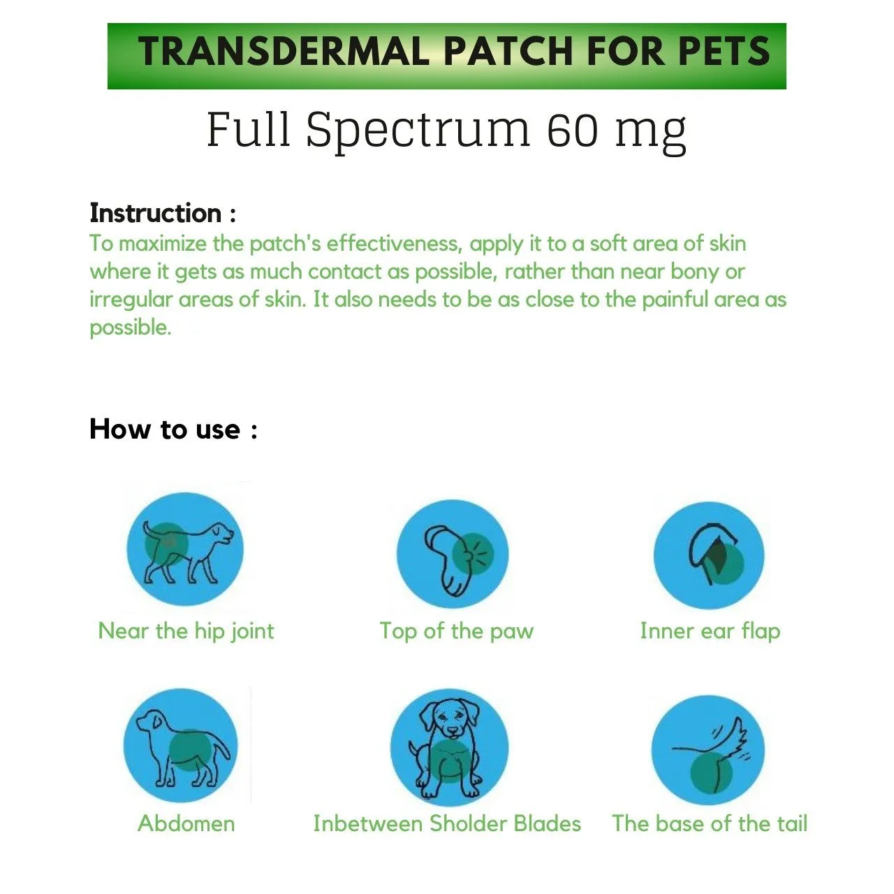 Cure By Design- CBD Transdermal Patch for Pets Full Spectrum 60mg