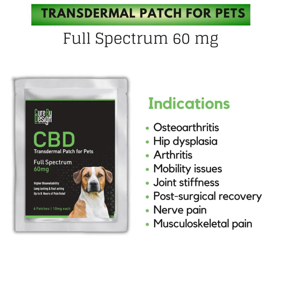 Cure By Design Full Spectrum Transdermal Patch Full Spectrum for Dogs and Cats