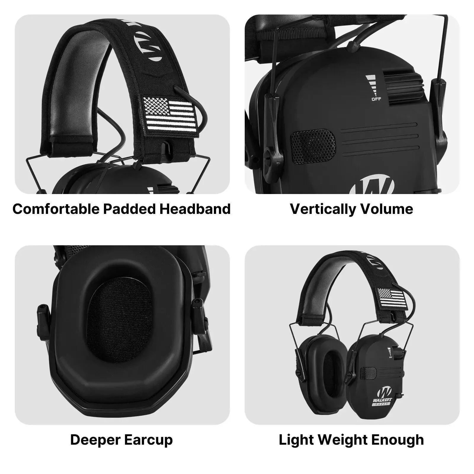 Customizable Electronic Hearing Protection Earmuffs for Shooters and Hunters