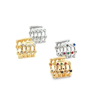 CZ Clear and Multicolor Ear Cuffs