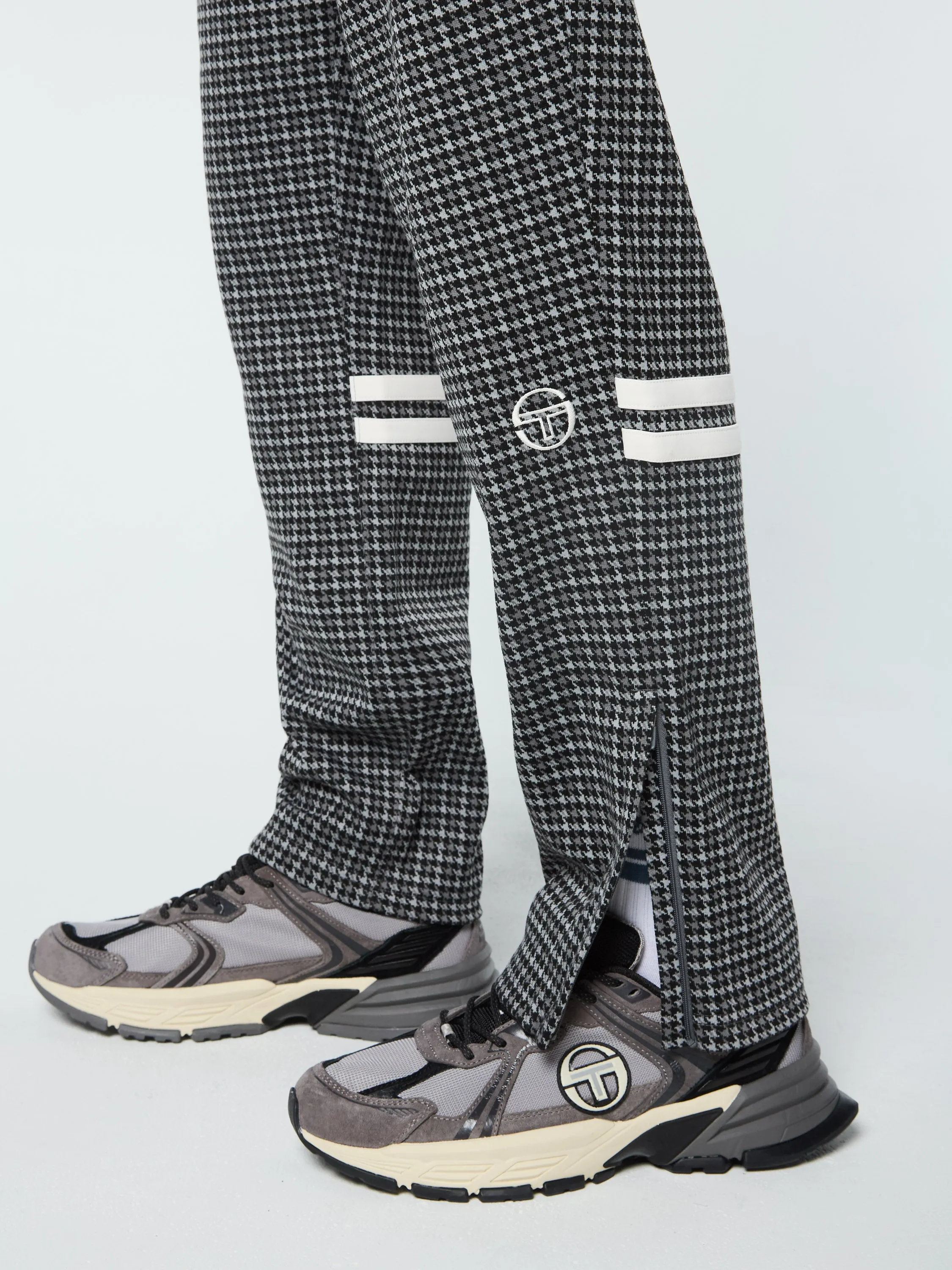 Dallas Houndstooth Track Pant- Black Beauty