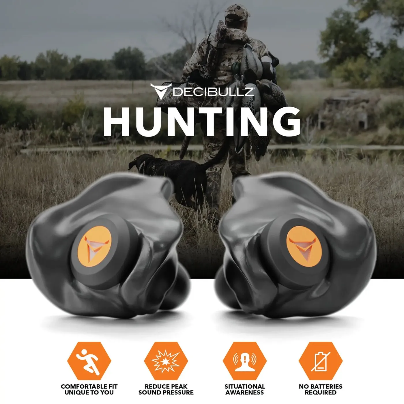 Decibullz Custom Moldable Ear Plugs for Shooting/Percussive Hearing Protection