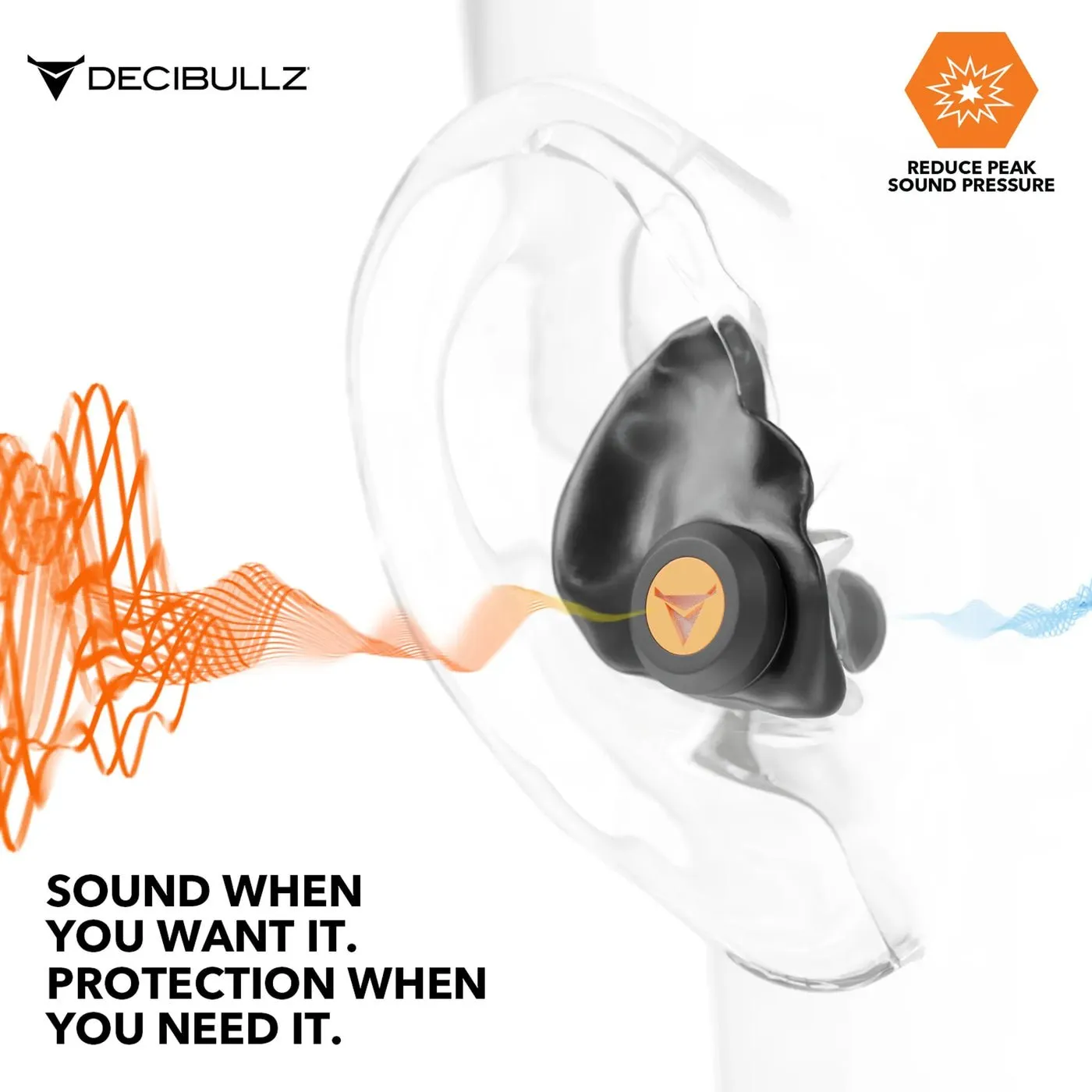 Decibullz Custom Moldable Ear Plugs for Shooting/Percussive Hearing Protection