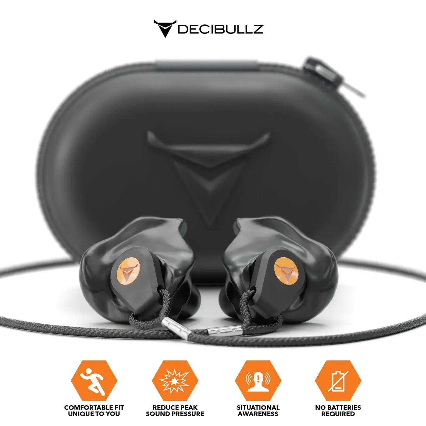 Decibullz Custom Moldable Ear Plugs for Shooting/Percussive Hearing Protection