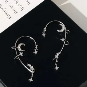 Diamond Four Awn Star Moon XINGX No Piercing Ear Hooks