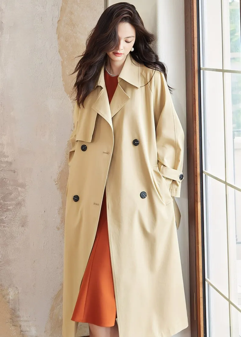 DOUBLE BREASTED MIDI TRENCH COAT