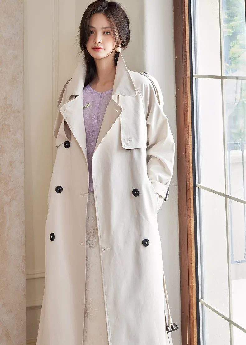 DOUBLE BREASTED MIDI TRENCH COAT