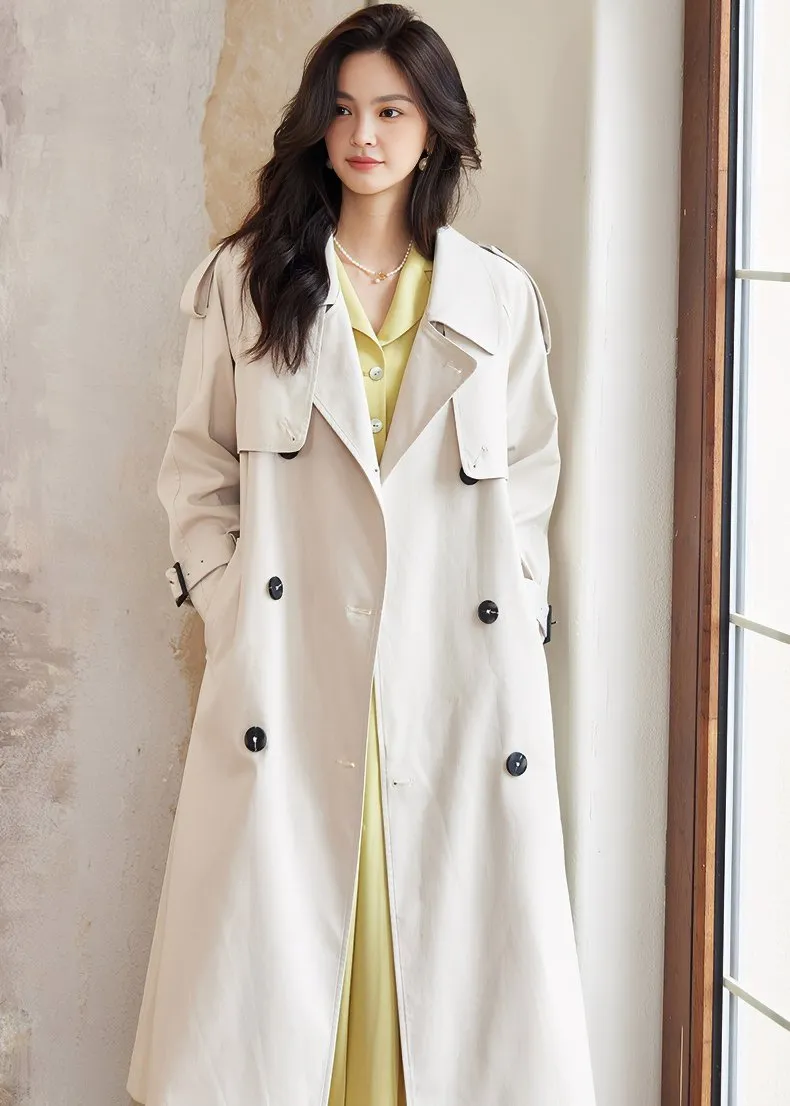 DOUBLE BREASTED MIDI TRENCH COAT