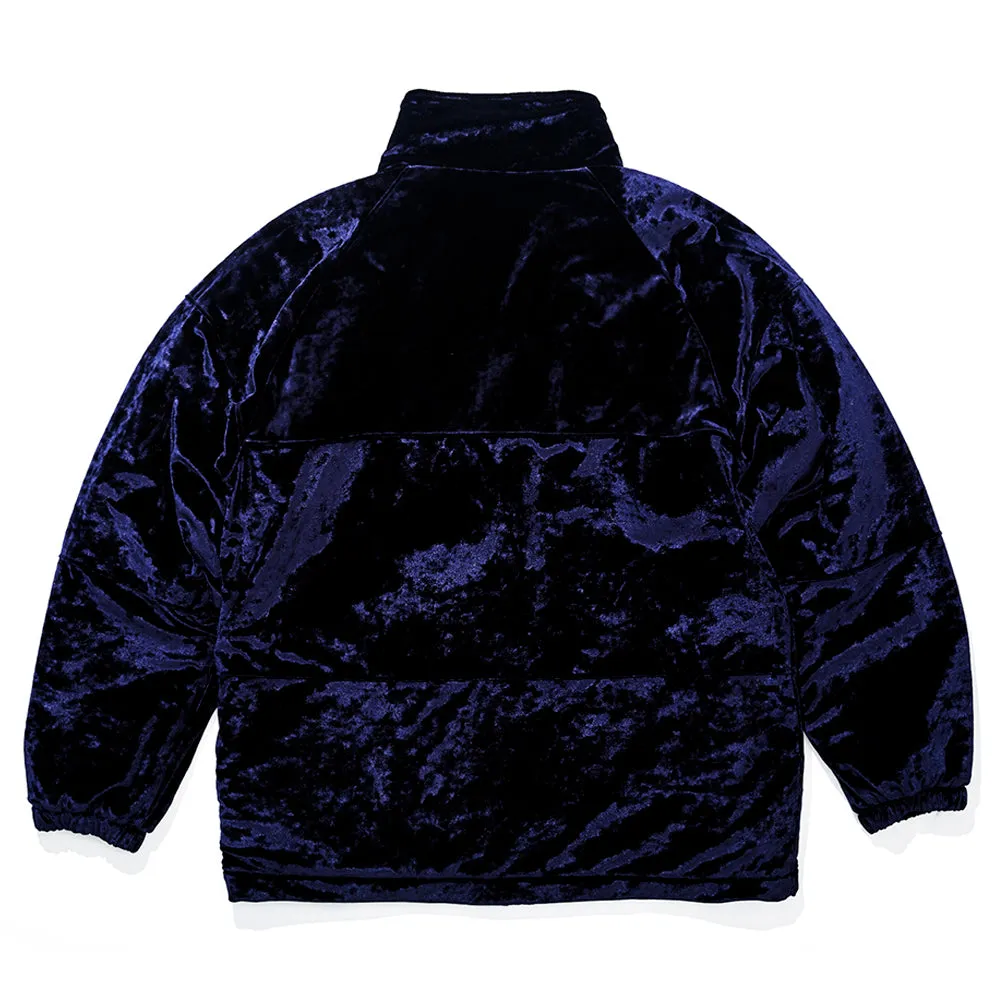 DSXBR BLING VELVET PUFFER JACKET NAVY