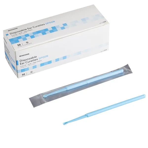 Ear Curette with Grooves 4 mm Curved Tip, Disposable 50/Box