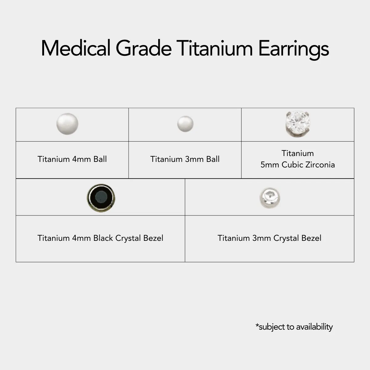 Ear Piercing - Medical Grade Stainless Steel / Titanium (Pair)