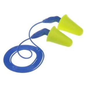 Earplugs - 3M E-A-R Push-Ins Earplugs, Yellow/Blue, Corded, (Box of 100 Pairs), 318-4001