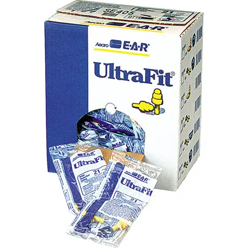 Earplugs 3M™ E-A-R™ UltraFit Corded "Reusable" 340-4004 Pair/Poly Bags 100/Box (NRR25)